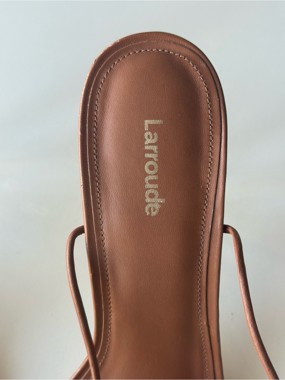 Larroudé Women's Brown Gloria Ankle Tie Up Sandal Heels Size 9 - Picture 7 of 8
